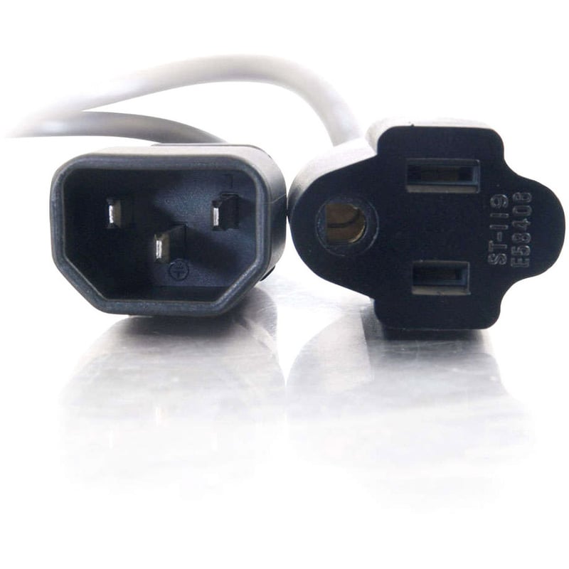C2G 6ft 18 AWG Monitor Power Adapter Cord (IEC320C14 to NEMA 5-15R) - Thumbnail 3