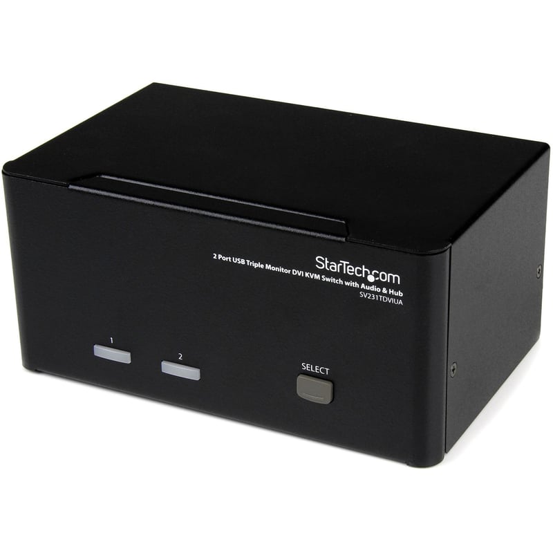 StarTech 2 Port Triple Monitor DVI USB KVM Switch with Audio & USB 2.0 Hub - Thumbnail 1