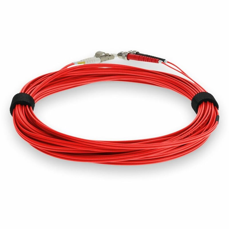 AddOn 1m ST to LC Red OM4 Duplex OFNR (Riser-Rated) TAA Fiber Patch Cable - Thumbnail 4