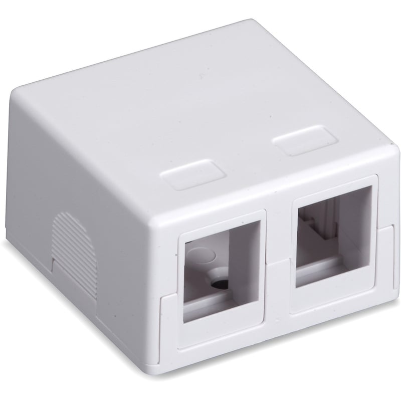 Black Box Value Line Surface-Mount Housing, 2-Port, White - Thumbnail 1