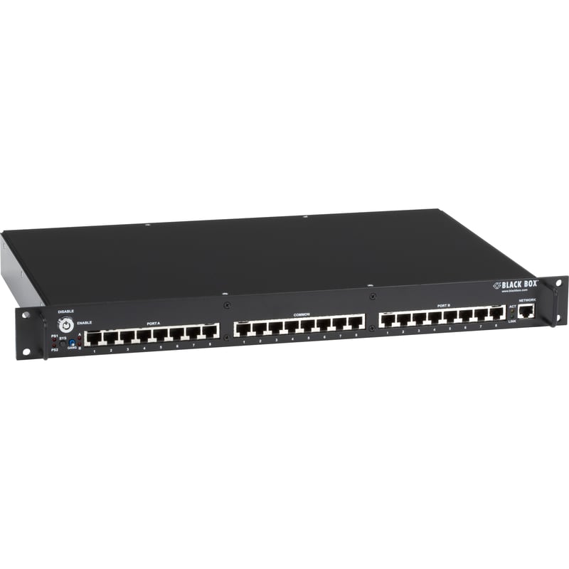 Black Box Rackmount Gang Switch - 19" , 1U, (8) RJ-45 A/B (All Pins), Network Manageable - Thumbnail 1