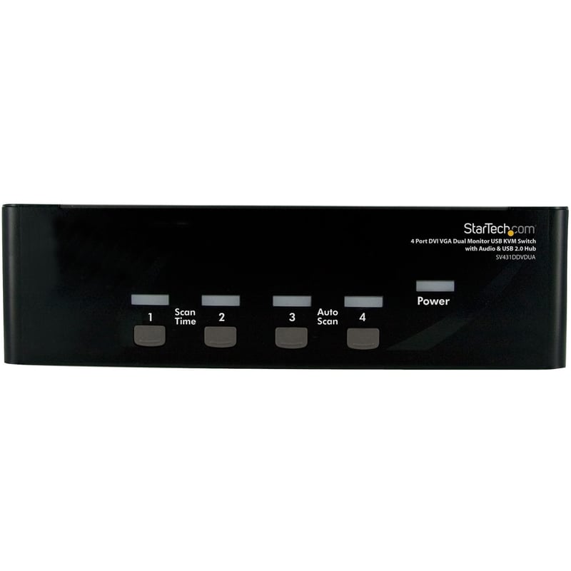 StarTech.com 4 Port DVI VGA Dual Monitor KVM Switch with Audio & USB Hub - Thumbnail 1