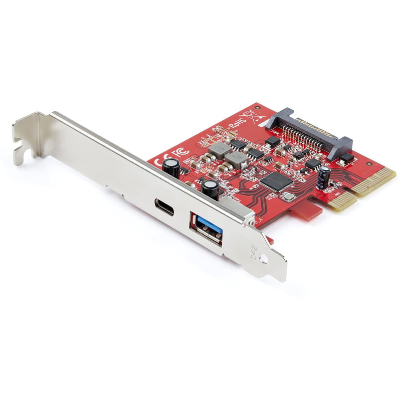 StarTech.com 2-Port 10Gbps USB-A & USB-C PCIe Card Adapter - USB 3.2 Gen 2 PCI Express Expansion Add-On Card - Windows, macOS, Linux - Thumbnail 1
