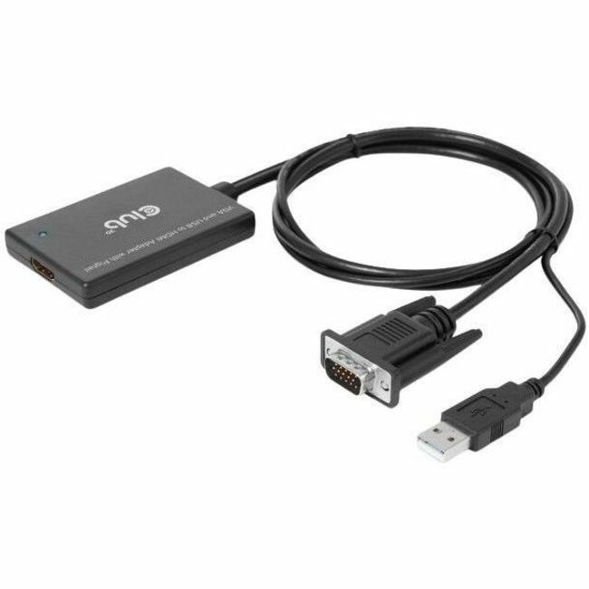 Club 3D VGA and USB Type-A to HDMI Adapter with Pigtail M/F 0.6m/1.97ft 28AWG - Thumbnail 1