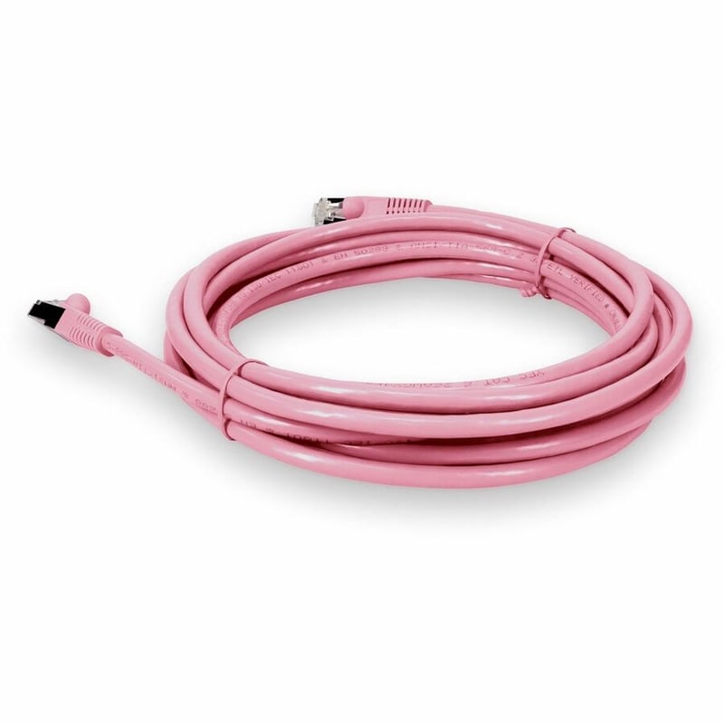 AddOn 45ft Pink CAT 6 Shielded PVC Ethernet Cable Snagless Easy Clear Boot RJ-45 M/M - Thumbnail 3