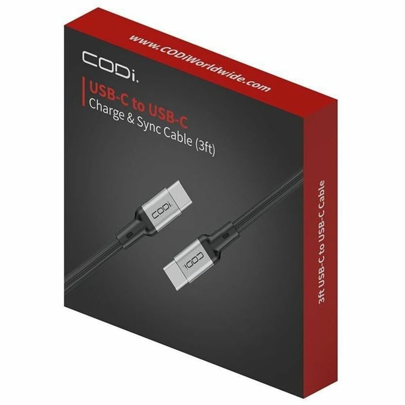 CODi 6' USB-C to USB-C Braided Nylon Charge & Sync Cable - Thumbnail 2
