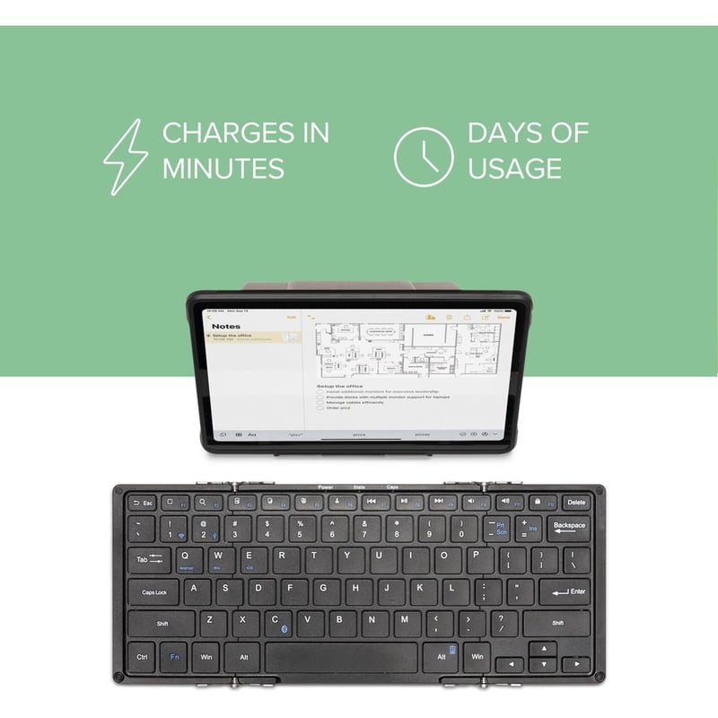 Plugable Foldable Bluetooth Keyboard Compatible with iPad, iPhones, Android, and Windows - Thumbnail 5