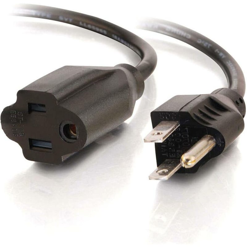 C2G 2ft 16 AWG Outlet Saver Power Extension Cord (NEMA 5-15P to NEMA 5-15R) - Thumbnail 1
