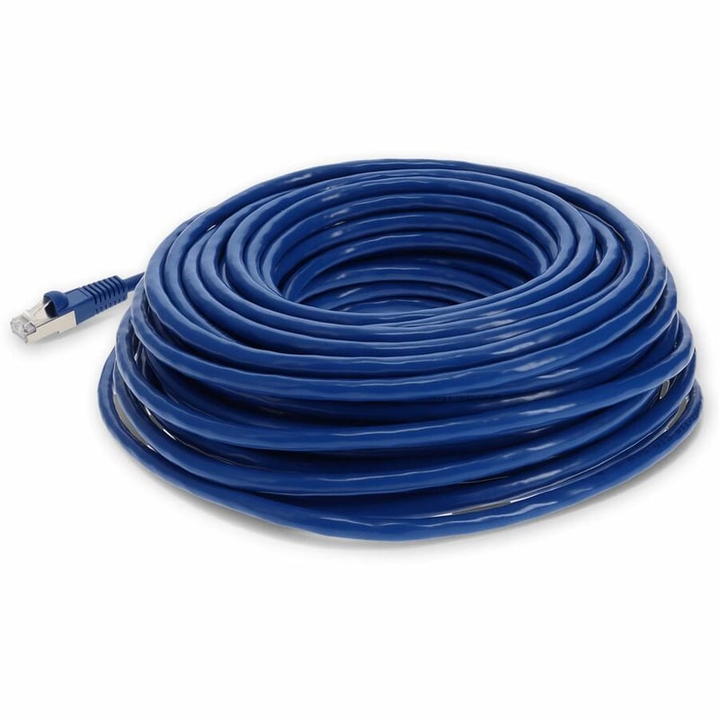 AddOn 65ft Blue CAT 7 Shielded (S/FTP) PVC Ethernet Cable Snagless Bubble Boot RJ-45 M/M - Thumbnail 3