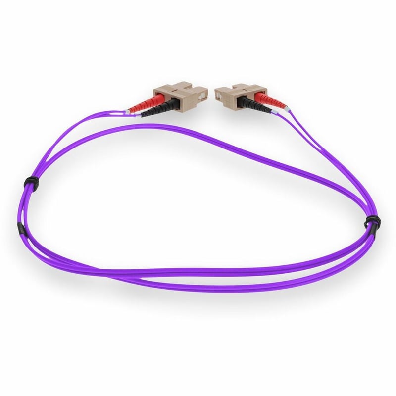 AddOn 10m SC to SC Purple OM4 Duplex OFNR (Riser-Rated) Fiber Patch Cable - Thumbnail 4