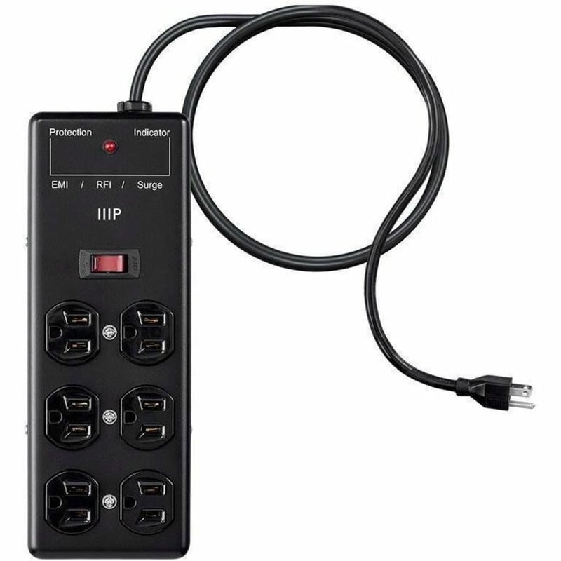 MONOPRICE HEAVY DUTY 6 OUTLET METAL SURGE POWER BOX, 540 JOULES, WITH 6FT CORD - Thumbnail 3