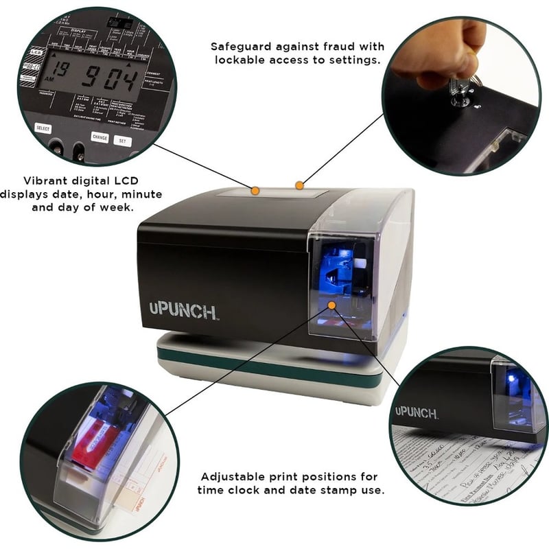 uPunch CR1000 Digital Time Clock & Date Stamp - Thumbnail 4