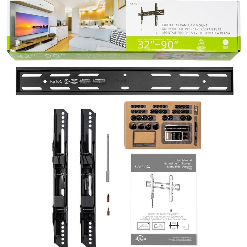 Kanto PF300 Wall Mount for Flat Panel Display - Black - Thumbnail 4