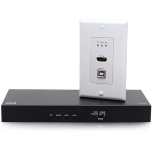 C2G 4K HDMI HDBaseT + USB and RS232 Wall Plate Transmitter to Receiver - Thumbnail 1