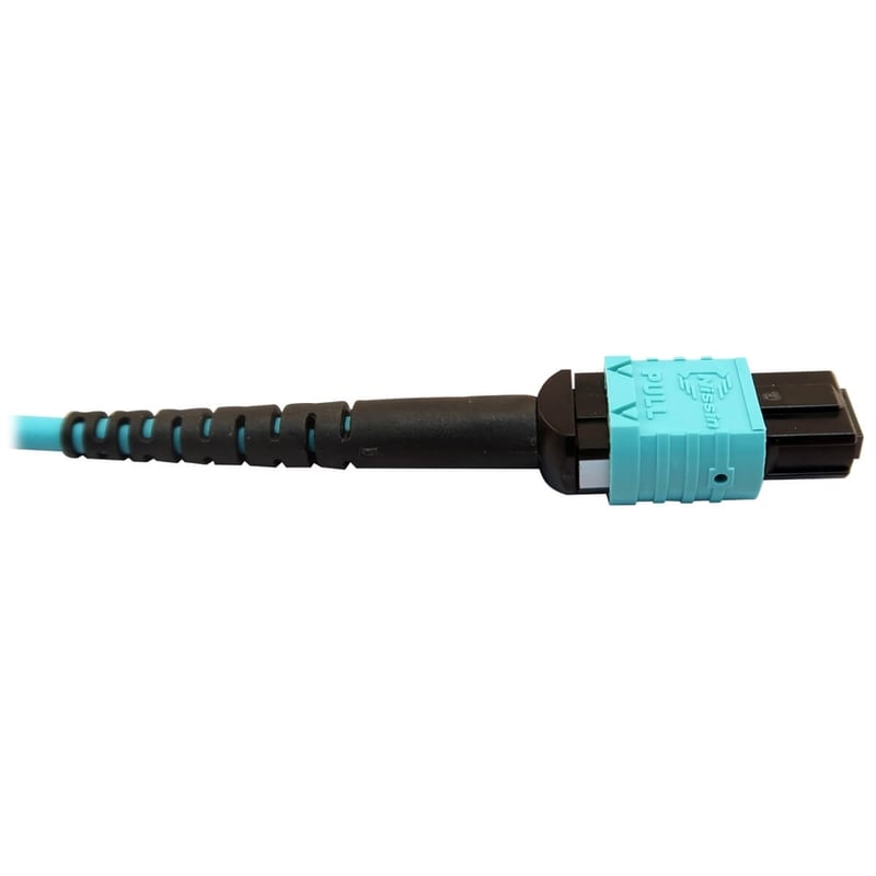 Eaton Tripp Lite Series 400G Multimode 50/125 OM4 Plenum Fiber Optic Cable, 24F MTP/MPO-UPC to 16F MTP/MPO-UPC (F/F), Aqua, 3 m - Thumbnail 4