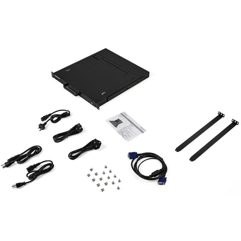 StarTech.com Rackmount KVM Console - 1U 17" LCD Monitor Single Port VGA KVM Server Rack Drawer includes Cables & Hardware - USB Support - Thumbnail 3