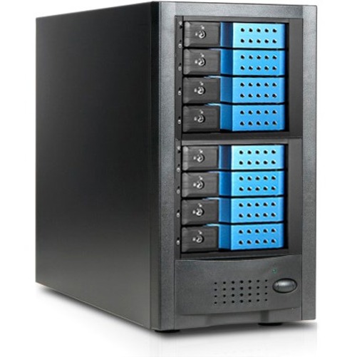 RAIDage JAGE6BT8HDBL-DE Drive Enclosure 12Gb/s SAS, SATA/600 - Mini-SAS HD Host Interface Tower - Black, Blue - Thumbnail 2