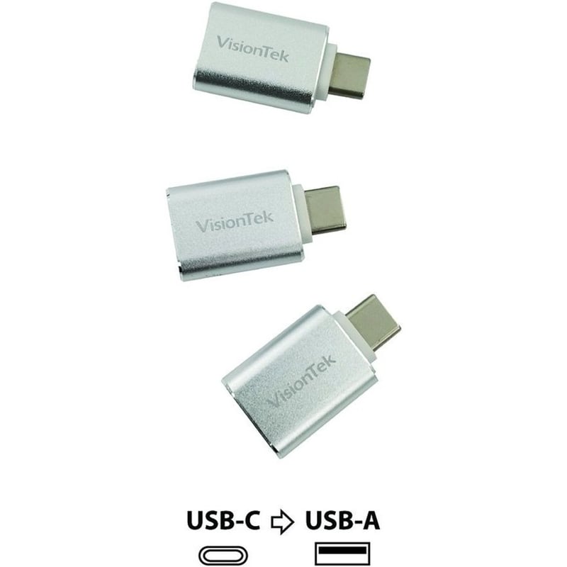 VisionTek USB-C to USB-A (M/F) 3 Pack Adapters - Thumbnail 5