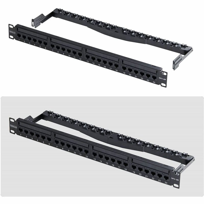 1U FEED THROUGH PATCH PANEL 24 PORT WITH RJ45 INLINE COUPLERS - Thumbnail 3