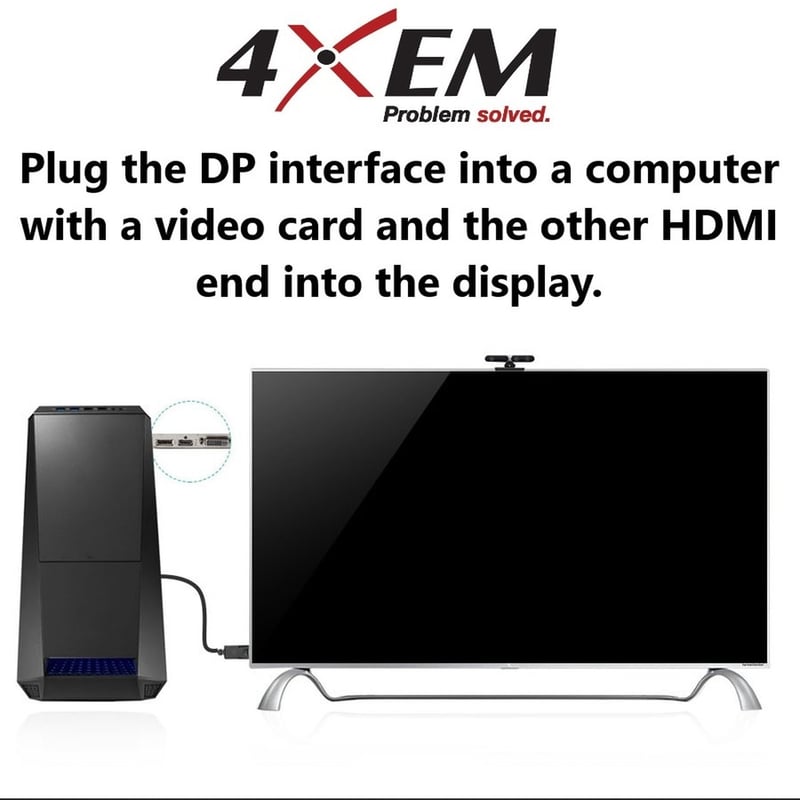 4XEM 4K Displayport to HDMI Cable 3ft - Thumbnail 4