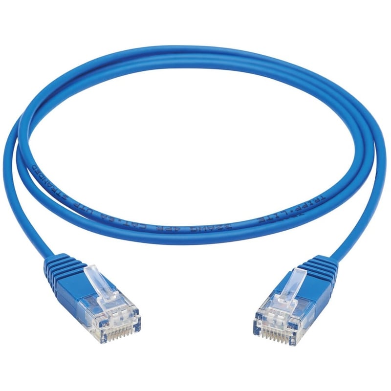 Eaton Tripp Lite Series Cat6a 10G Molded Ultra-Slim UTP Ethernet Cable (RJ45 M/M), Blue, 3 ft. (0.91 m) - Thumbnail 2