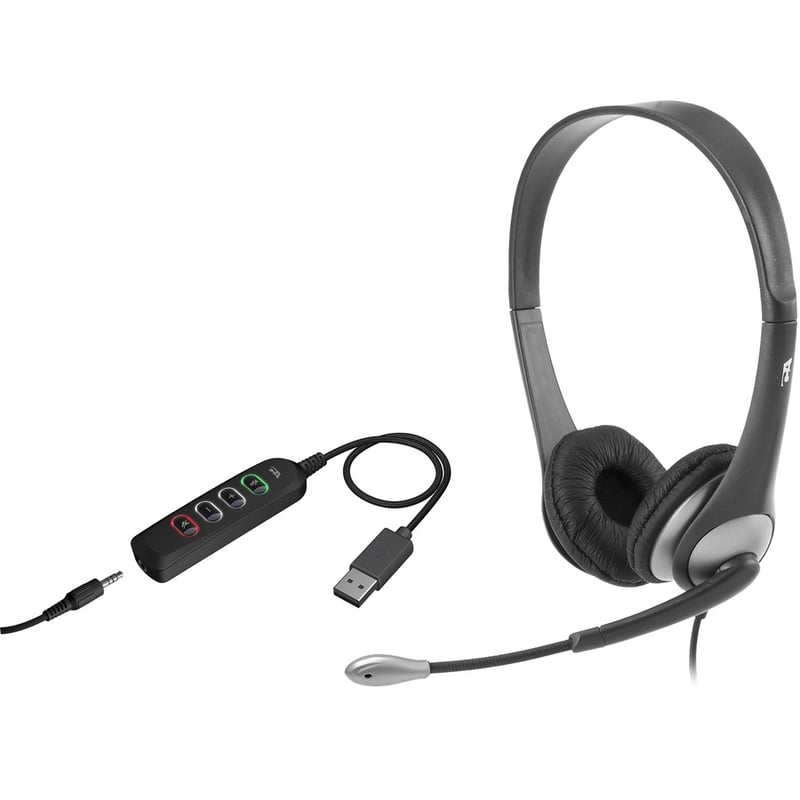 Cyber Acoustics Stereo 3.5mm And USB Controller Headset - Thumbnail 4