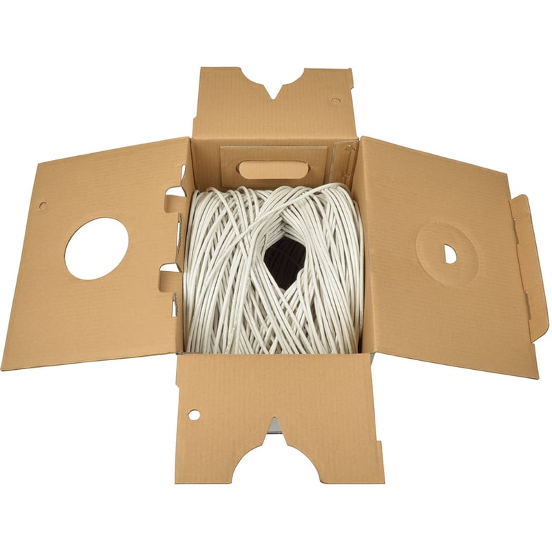 Eaton Tripp Lite Series Cat5e 350 MHz Solid Core (UTP) PVC Bulk Ethernet Cable - White, 1000 ft. (304.8 m), TAA - Thumbnail 4