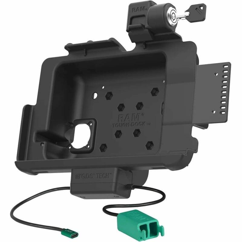 RAM Mounts Locking GDS Power + Dual USB Dock for Zebra ET4x 10" with IntelliSkin - Thumbnail 1