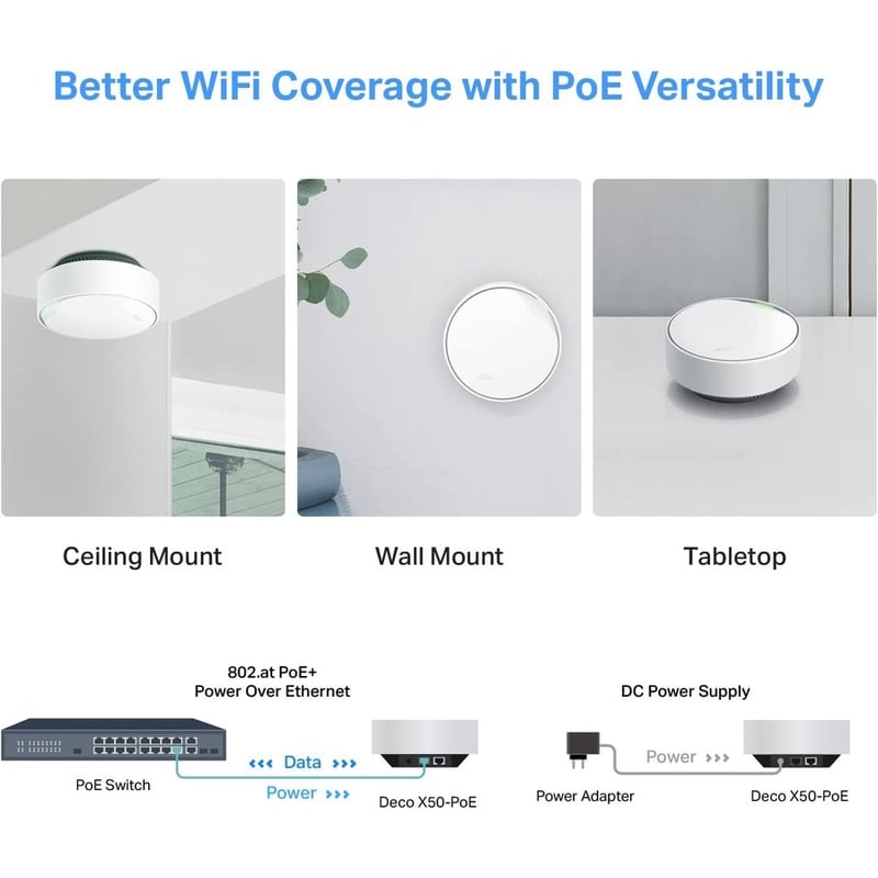 TP-Link Deco X50-PoE(3-Pack) - Deco AX3000 PoE Mesh WiFi, 3-pack - Thumbnail 4