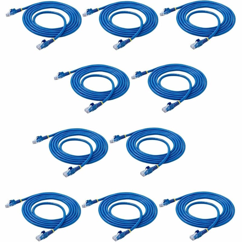 StarTech.com 7 ft. CAT6 Ethernet Cable - 10 Pack - ETL Verified - Blue CAT6 Patch Cord - Snagless RJ45 Connectors - 24 AWG - UTP - Thumbnail 2
