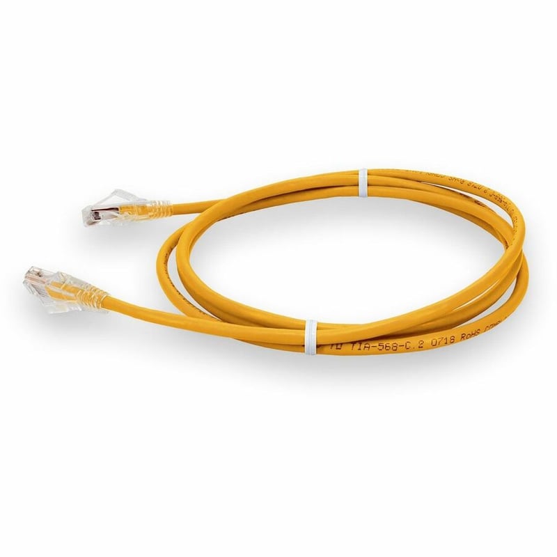 AddOn 10ft Yellow CAT 6 Plenum-Rated Ethernet Cable Snagless Bubble Boot RJ-45 M/M - Thumbnail 2