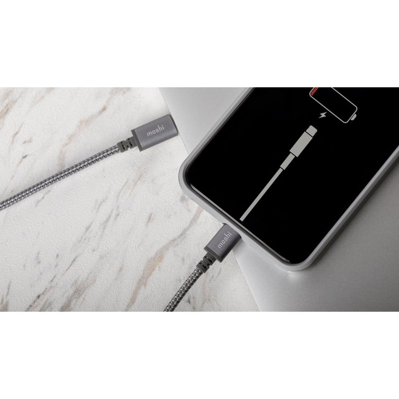 Moshi Integra USB-C to Lightning Cable 4 ft (1.2 m) Titanium Gray - Thumbnail 4