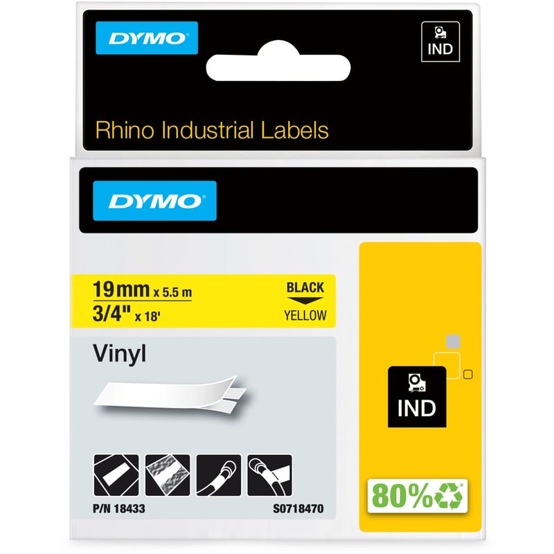 Dymo Colored Industrial Rhino Vinyl Labels - Thumbnail 1