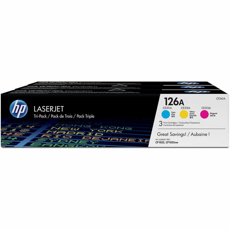 HP 126A (CF341A) Original Toner Cartridge - Tri-pack - Thumbnail 1