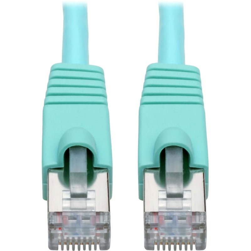 Eaton Tripp Lite Series Cat6a 10G Snagless Shielded STP Ethernet Cable (RJ45 M/M), PoE, Aqua, 14 ft. (4.27 m) - Thumbnail 1