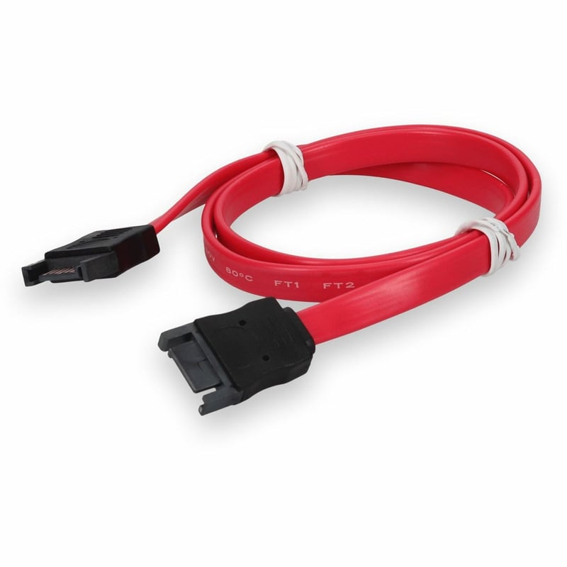 ADDON SATA M/F CABLE 61CM (2.0FT) RED SERIAL - Thumbnail 1
