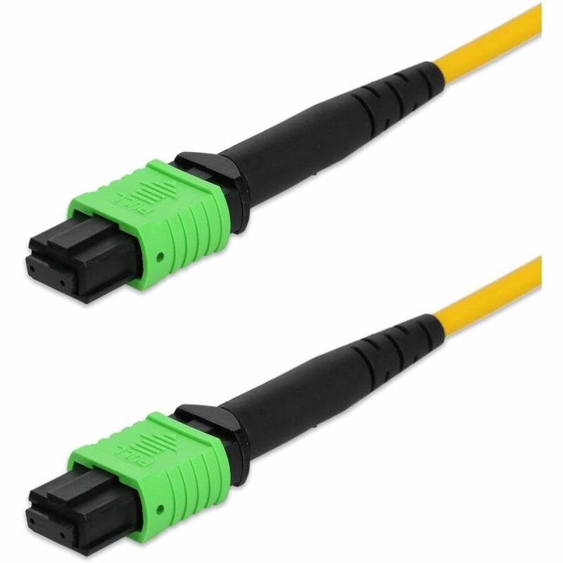 AddOn 7m MPO/APC to MPO/APC Yellow OS2 Duplex OFNR (Riser-Rated) 12-Strand SMF Type-A (Straight) Fiber Patch Cable - Thumbnail 2