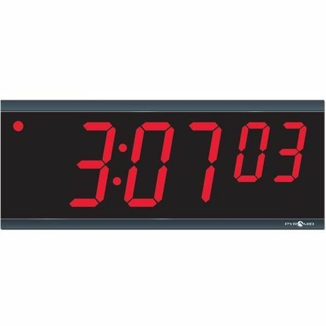 Pyramid 4in x 6 Digit Red LED Digital Wall Clock - Thumbnail 5
