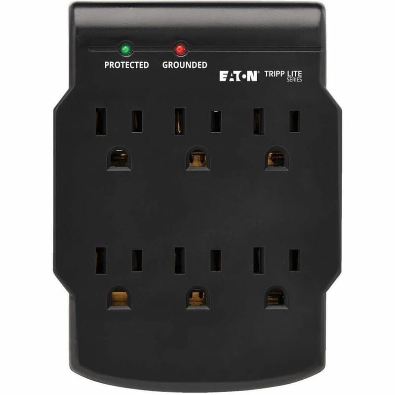 Tripp Lite by Eaton 6-Outlet Surge Protector Direct Plug-In 750 Joules Diagnostic LED Black - Thumbnail 3