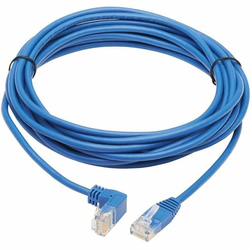 Tripp Lite by Eaton Down-Angle Cat6 Gigabit Molded Slim UTP Ethernet Cable (RJ45 Right-Angle Down M to RJ45 M) Blue 15 ft. (4.57 m) - Thumbnail 2