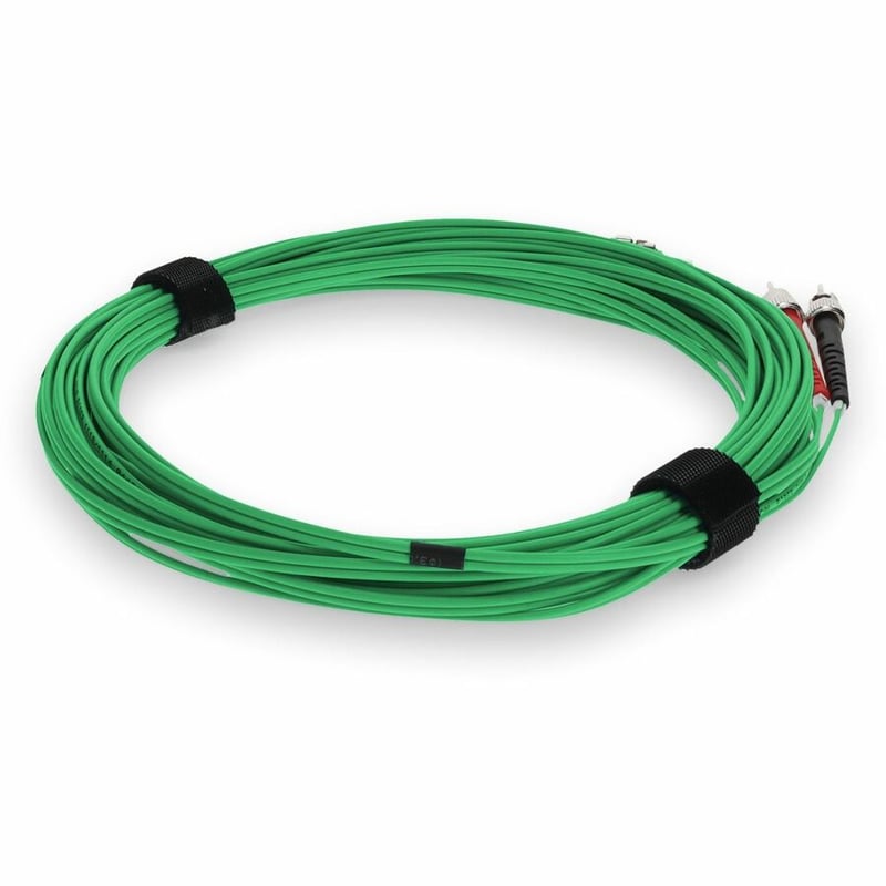 AddOn 2m ST to ST Green OM4 Duplex OFNR (Riser-Rated) Fiber Patch Cable - Thumbnail 5