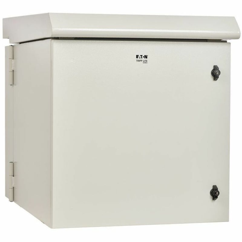 Tripp Lite by Eaton SmartRack Industrial Enclosure with Lock - NEMA 3R, Wall Mount, Metal Construction, Hinged Back, Internal Fans, 28 in. Depth, 12U, Gray - Thumbnail 1