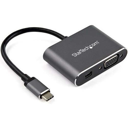 StarTech.com USB C Multiport Video Adapter - USB-C to 4K 60Hz Mini DisplayPort 1.2 (HBR2 HDR) or 1080p VGA Monitor Display Adapter - Thumbnail 1