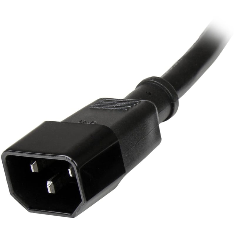 StarTech.com 1ft (0.3m) Power Extension Cord, C14 to C13, 10A 125V, 18AWG, Computer Power Cord Extension, Power Supply Extension Cable - Thumbnail 2