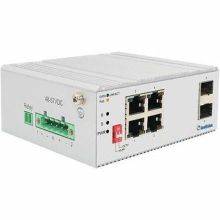 4 POE+ 10/100/1000 BASET X 2GIGABIT SPF PORTS INDUSTRIAL GRADE - Thumbnail 2