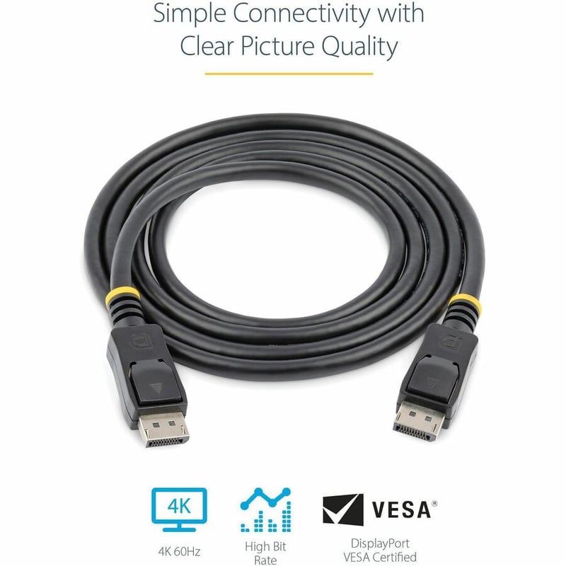 StarTech.com 15 ft / 4.6 m DisplayPort Cable with Latches Multipack - 10 Pack DisplayPort 1.2 Cable - 4K Male DP Cord (DISPLPORT15L10PK) - Thumbnail 3