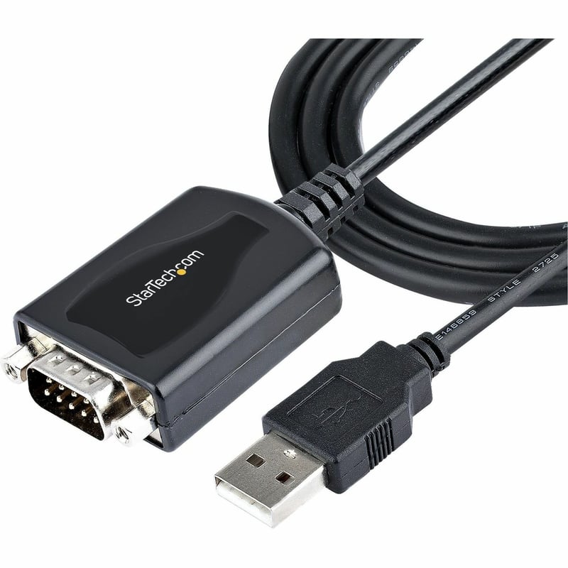 StarTech.com 3ft (1m) USB to Serial Cable with COM Port Retention, DB9 Male RS232 to USB Converter, USB to Serial Adapter, Prolific IC - Thumbnail 1