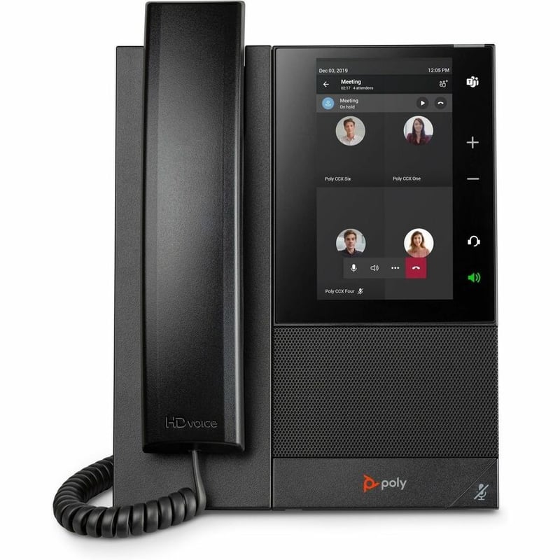 Poly CCX 505 IP Phone - Corded - Corded/Cordless - Wi-Fi - Desktop - Black - Thumbnail 5