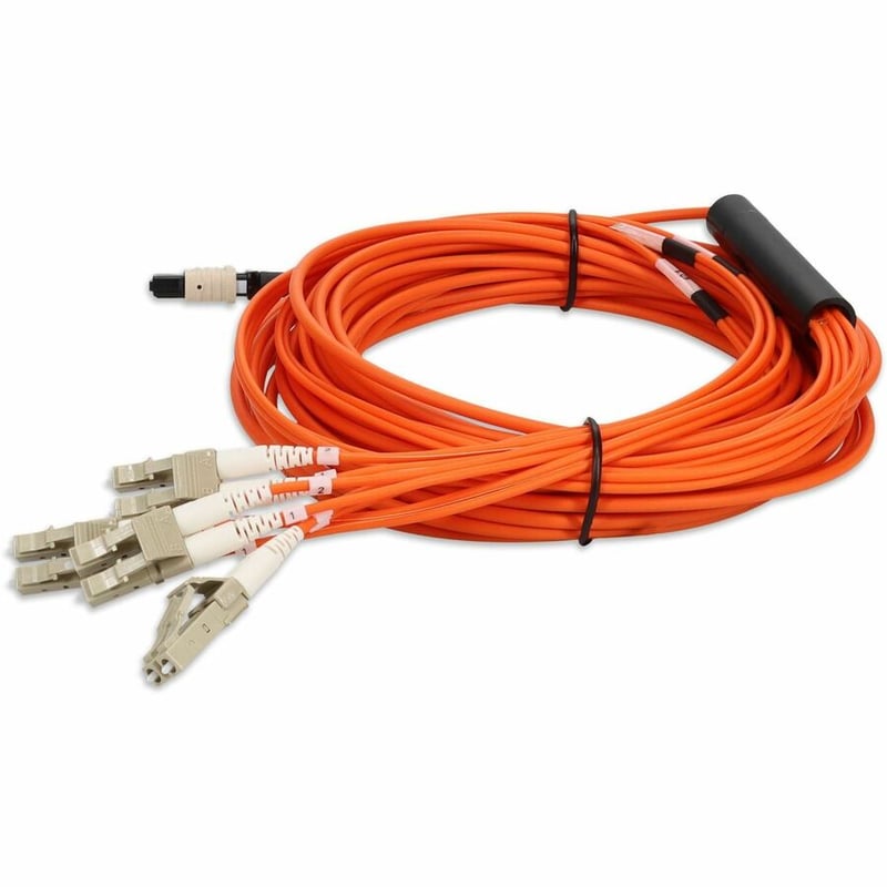AddOn 1m MPO (Female) to 8xLC (Male) 8-Strand Orange OM1 Fiber Fanout Cable - Thumbnail 2