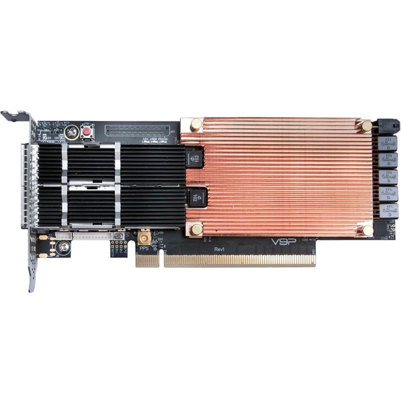 NEXUS 2-PORT QDD SMARTNIC+ (16-CHANNEL), VU9P FPGA, 9GB DDR